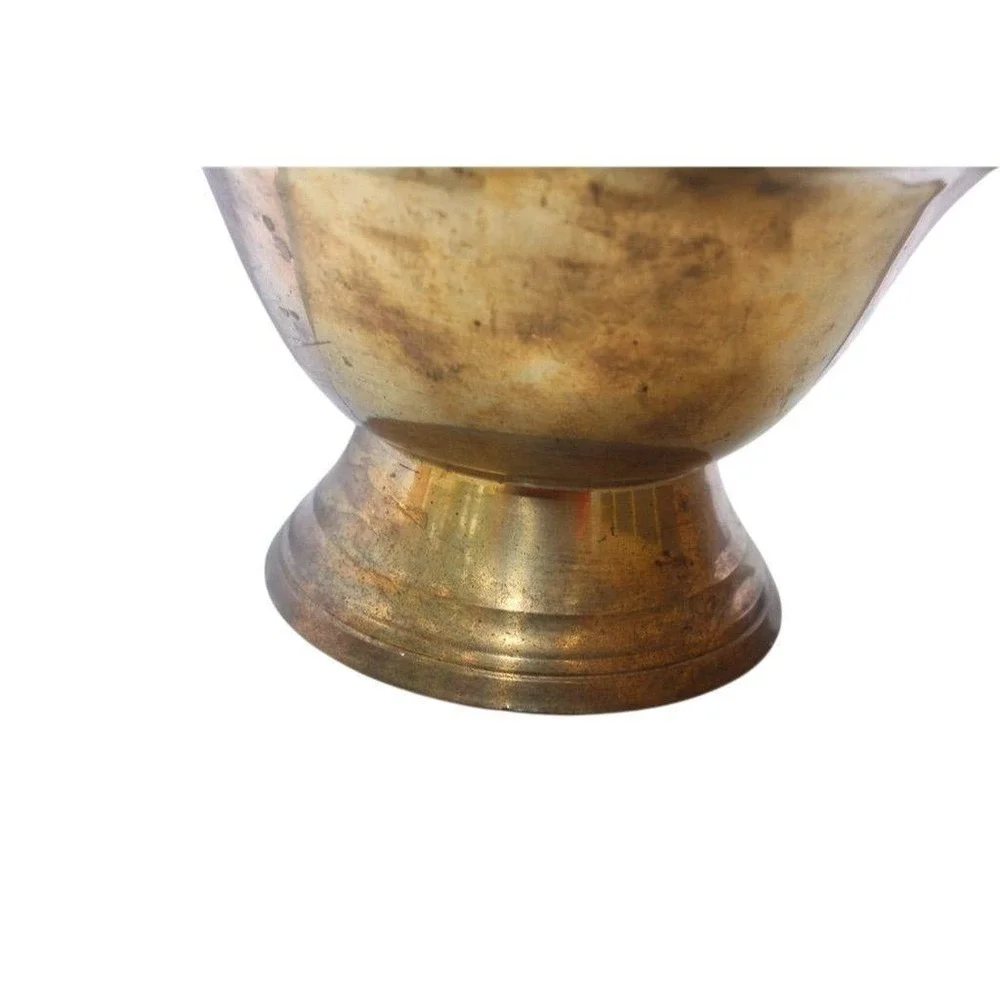 Vintage Brass Basket‎ with Scallop Edge and Moveable Handle